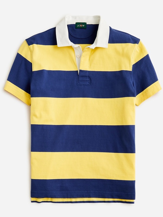 J. Crew Other - J. Crew | Preppy Short Sleeve Wide-Stripe Rugby Polo Yellow & Blue | M